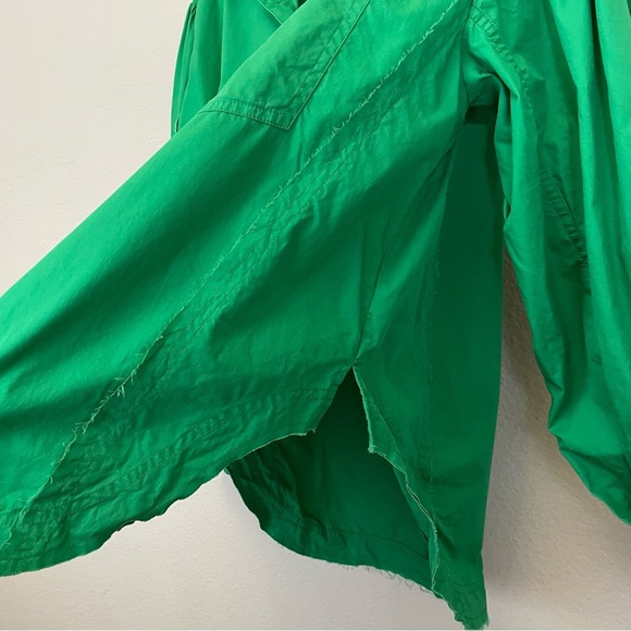 FANTASTIC FAWN Kelly Green Oversized Raw Shirt Size S - Picture 7 of 9